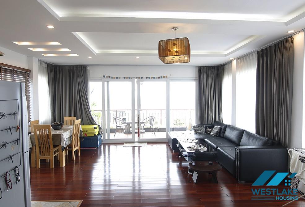 Lake view apartment with big balcony for rent in Truc Bach area, Ba Dinh District