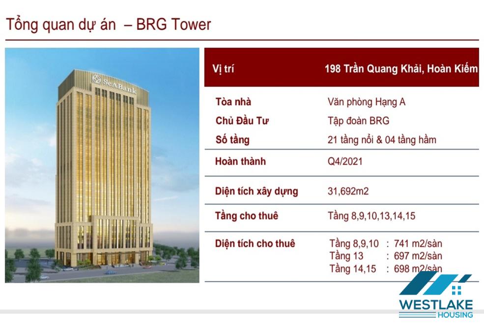 Văn phòng cho thuê tại BRG Tower 198 Trần Quang Khải, Quận Hoàn Kiếm