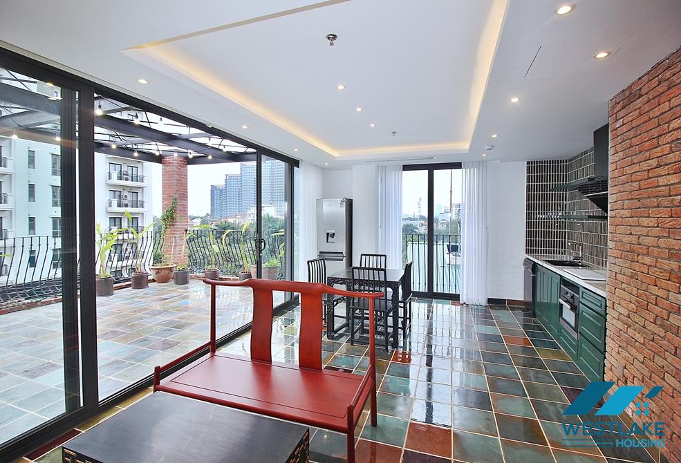 Unique 2 bedroom apartment with huge balcony in Dang thai mai, Tay ho