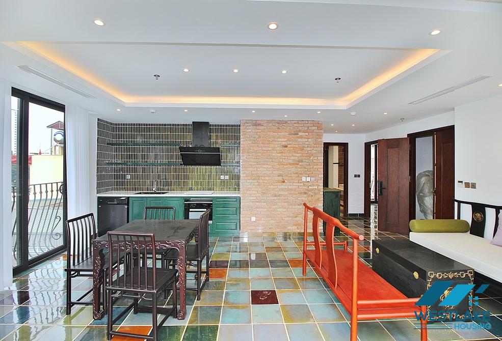 Unique 2 bedroom apartment with huge balcony in Dang thai mai, Tay ho