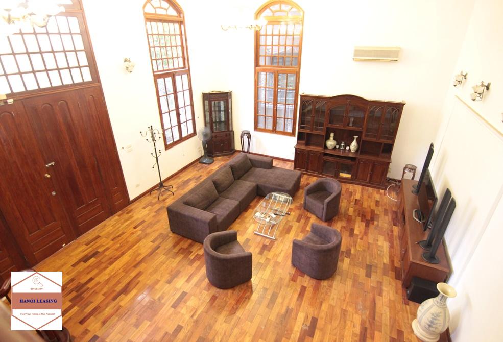 High ceiling French villa for rent in Tay Ho, Ha Noi