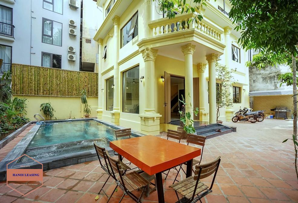 Garden house with out door pool for rent in To Ngoc Van st, Tay Ho