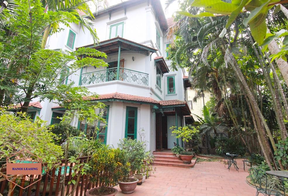 Charming house for rent in Tay Ho with garden yard and swimming pool, available now
