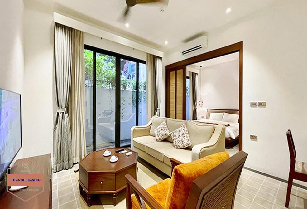 Ground floor one bedroom apartment for rent in Dang Thai Mai area, Tay Ho, Hanoi